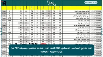 الآن نتائج السادس الإعدادي 2025 الدور الأول متاحة للتحميل بصيغة PDF من وزارة التربية العراقية